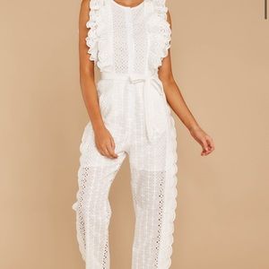 White eyelet jumpsuit